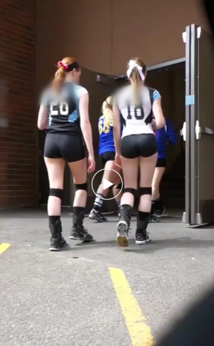 Young volleyball teens tight ass