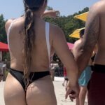 Thong booty girl wet ass creepshot