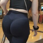 Blonde Pawg with fat ass in black leggings